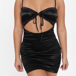 Klassy Black Satin Doll Dress